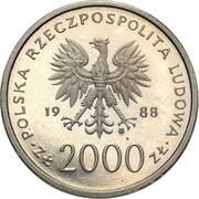 2000 Zlotys Papacy; Trial Strike obverse image