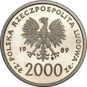 2000 Zlotys Pope John Paul II, Trial Strike obverse image