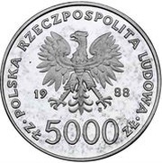5000 Zlotys Papacy; Trial Strike obverse image