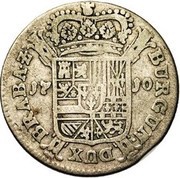 1 Escalin - Philip V, Belgium, 1709-1710 reverse image