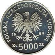 5000 Zlotys Ladislaus II Jagiellon bust obverse image