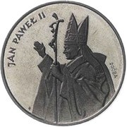 10 000 Zlotys Papal Visit; Trial Strike, Poland, 1987 reverse image