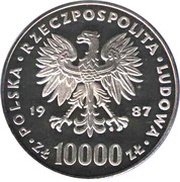 10 000 Zlotys Pope John Paul II obverse image