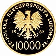 10 000 Zlotys Papal Visit; Gold Bullion obverse image