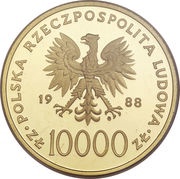10 000 Zlotys Papacy; Gold Bullion obverse image
