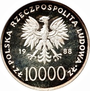 10 000 Zlotys Papacy; Silver Bullion obverse image