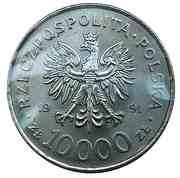 10 000 Zlotys Constitution of 3 May 1791 obverse image