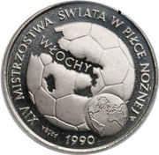 20 000 Zlotys XIV FIFA World Cup - Italy 1990; Trial Strike, Poland, 1989 reverse image