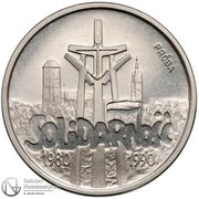 20 000 Zlotys Solidarność; Trial Strike, Poland, 1990 reverse image