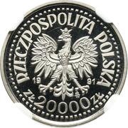 20 000 Zlotys Pope John Paul II; Trial Strike obverse image