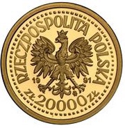 20 000 Zlotys Pope John Paul II; Trial Strike obverse image