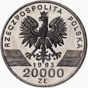 20 000 Zlotys Barn Swallows; Trial Strike obverse image