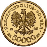 50 000 Zlotys Solidarnosc obverse image