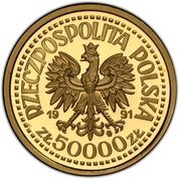 50 000 Zlotys Pope John Paul II; Trial Strike obverse image