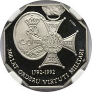50 000 Zlotys Order of Military Valour; Trial Strike, Poland, 1992 reverse image