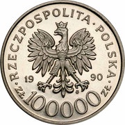 100 000 Zlotys Solidarnosc; Trial Strike obverse image