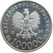 100 000 Zlotys Solidarnosc obverse image