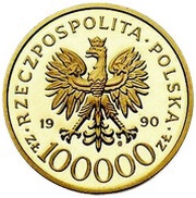 100 000 Zlotys Solidarnosc obverse image