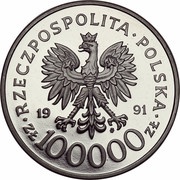 100 000 Zlotys Polish Pilots in Battle of Britain; Trial Strike obverse image