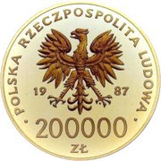 200 000 Zlotys Papal Visit;Trial Strike obverse image