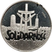 200 000 Zlotys Solidarnosc; Trial Strike, Poland, 1990 reverse image
