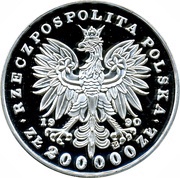 200 000 Zlotys Fryderyk Chopin obverse image