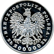 200 000 Zlotys Józef Piłsudski obverse image