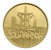 200 000 Zlotys Solidarnosc Reduced size, Poland, 1990 reverse image
