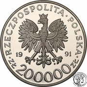 200 000 Zlotych General Okulicki; Trial Strike obverse image