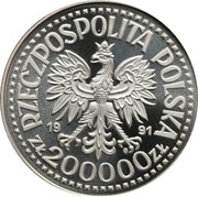 200 000 Zlotys Pope John Paul II; Trial Strike obverse image