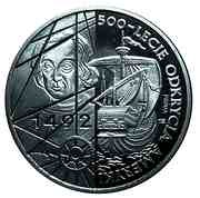 200 000 Zlotys Discovery of America; Trial Strike, Poland, 1992 reverse image