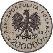 200 000 Zlotys 750 year of Szczecin; Trial Strike obverse image