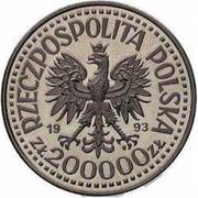 200 000 Zlotys Resistance 1939-1945; Trial Strike obverse image