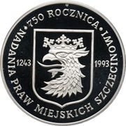 200 000 Zlotych 750 Years of Szczecin, Poland, 1993 reverse image