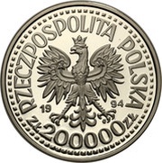 200 000 Zlotys 75th Anniversary - Disabled Association; Trial Strike obverse image