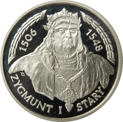 200 000 Zlotys Sigismund I the Old (bust), Poland, 1994 reverse image