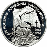 300 000 Zlotys Warsaw Uprising; Silver Bullion, Poland, 1994 reverse image