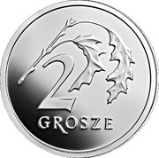 2 Grosze One Hundred Years of the Zloty, Poland, 2019 reverse image