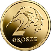 2 Grosze One Hundred Years of the Zloty, Poland, 2019 reverse image