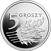 5 Groszy One Hundred Years of the Zloty, Poland, 2019 reverse image