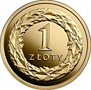 1 Zloty One Hundred Years of the Zloty, Poland, 2019 reverse image