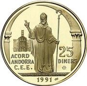 25 Diners - Joan Martí i Alanis Customs Union, Andorra, 1994 reverse image