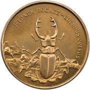 2 Zlotys Jelonek rogacz (Lucanus cervus), Poland, 1997 reverse image