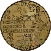 2 Zlotys Polonium and Radium, Poland, 1998 reverse image