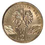 2 Zlotys Wolf (Canis lupus) obverse image