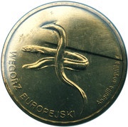 2 Zlotys Węgorz europejski (Anguilla anguilla), Poland, 2003 reverse image