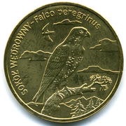 2 Zlotys Falcon (Falco peregrinus), Poland, 2008 reverse image