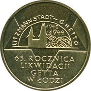 2 Zlotys Ghetto of Lodz, Poland, 2009 reverse image