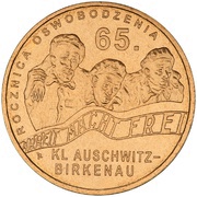 2 Zlotys Auschwitz-Birkenau Liberation, Poland, 2010 reverse image