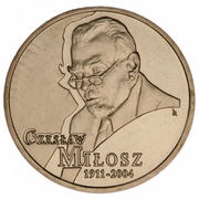 2 Zlotys Czesław Miłosz, Poland, 2011 reverse image